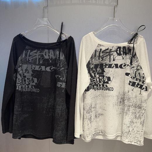 NC斜露肩网纱长袖T恤50410夏季152101100321 商品图3