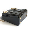 【98新闲置】DIOR迪奥迷你 LADY DIOR 手袋M0505OWCB M900经典黑金漆皮三格戴妃包链条手提单肩包女士现售价：19700！180525AI08 商品缩略图6