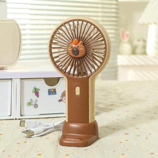 【便携手持小风扇】简约隐藏式支架桌面便携小风扇 三档大风力学生夏季旅行随身风扇。ry 商品图14