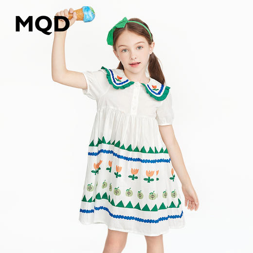 【G】【MQD】【专柜同款】童装女童泡泡袖连衣裙夏季新网红裙女孩连衣裙 商品图0