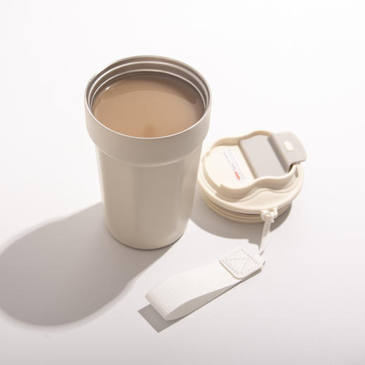 【咖啡杯】双层咖啡杯不锈钢保温杯提绳运动休闲杯子双层真空杯 商品图2