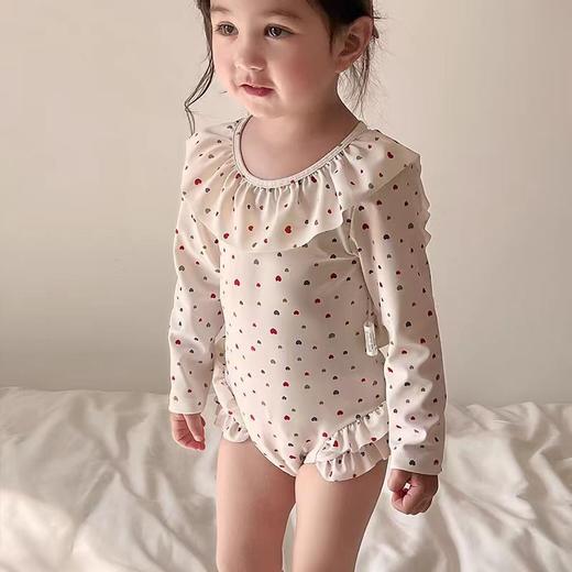 【儿童游泳衣】长袖女童小童涤纶 女孩公主连体泳衣套装 中小童宝宝泳装  商品图7