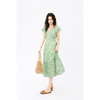 HeyDress法式天丝绿色印花连衣裙女夏季收腰显瘦浪漫度假风裙子 商品缩略图0