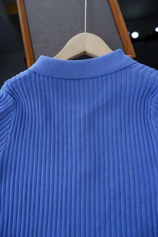 直发【M822】巨显白~克莱因蓝冰丝针织短袖polo衫显瘦减龄上衣 商品图6