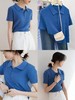 直发【M822】巨显白~克莱因蓝冰丝针织短袖polo衫显瘦减龄上衣 商品缩略图0