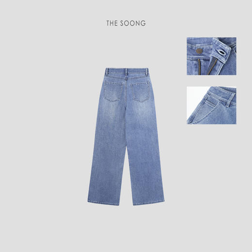 THESOONG|"蓝调牛仔"经典11.3安洗水高弹中腰直筒牛仔裤HBNZ6915 商品图4