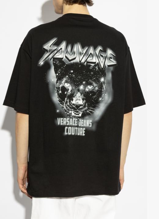 【特惠秒】Versace 范思哲 男士2025新品宽松款个性前后豹头印花全棉休闲短袖T恤12365 商品图1
