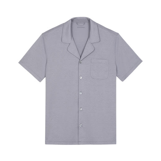 【70S丝光棉蚕丝混纺】SCHIESSER德国舒雅铂雅男士翻领开衫短袖家居服70S丝光提花双面面料，棉，涤，桑蚕丝和氨纶合成混纺99/24755U 99/24875 商品图2