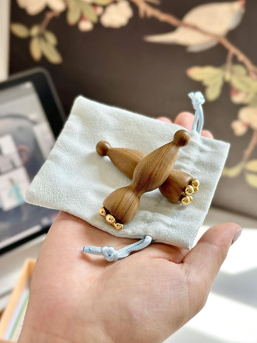 ✨3min深度疏通眼部🔥古法拨筋多用【南美檀木黄铜·小莲蓬拨筋棒】焕亮眼周👀紧致肌肤❗️ 商品图8