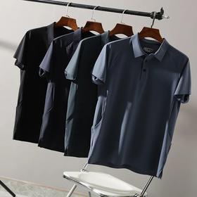 4色无缝压胶运动速干短袖POLO衫