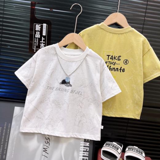 🎉【德贝靓舒韩版潮款真项链扎染短袖D6601亲子款】救命！🔥这套亲子装也太会拿捏氛围感了吧💥 A 类婴幼儿潮款系列真的赢麻了！ 🉑自带项链装饰的扎染短袖，谁穿谁是这条街最靓的崽👑 商品图1