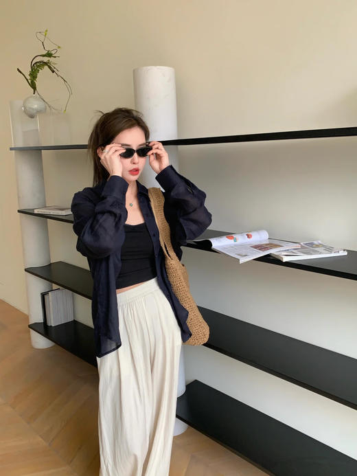 【苎麻100%衬衫】会呼吸的苎麻🍃夏日衬衫控之神!!湖蓝色+藏蓝色，让你在炎炎夏日中焕发出✨焕发出别样精彩~ 商品图12