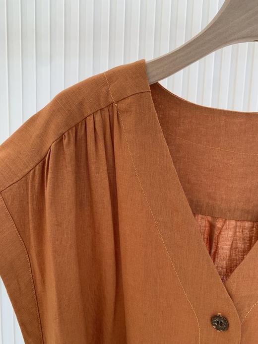 【高品质私服】【IC亚麻平纹V领长款连衣裙】裙型大气利落，巧妙修饰身材G1379-CC【无标出货 介意慎拍】 商品图10