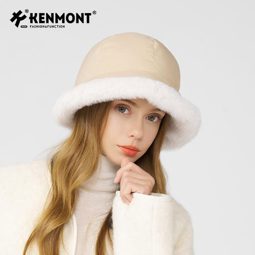 卡蒙冬款轻量化无感轻盈防泼水白鹅绒毛边盆帽KM-5282 商品图5