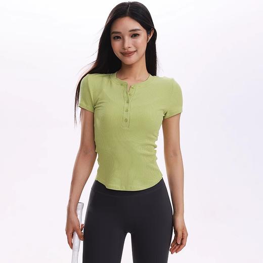 跃牌【周游世界系列】春夏新款瑜伽服女透气弹力跑步运动短袖上衣TP0934 商品图1