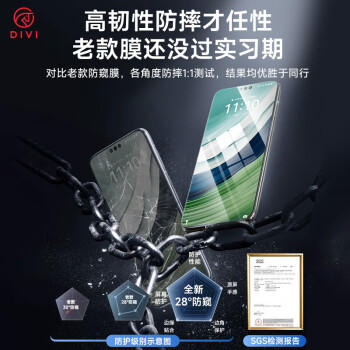 第一卫DIVI【一盖秒贴】适用华为mate60pro防窥手机膜全胶60pro+/RS非凡大师微晶防指纹非钢化膜防摔无尘仓 商品图5