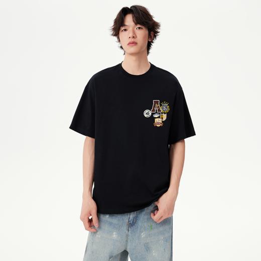 YKYB黄子韬短袖T恤透气宽松徽章百搭烫画精工云朵上衣Y52NDT102 商品图1