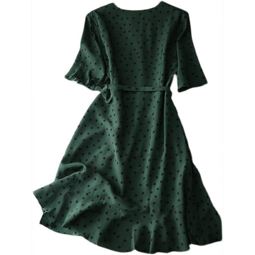 丁摩重磅真丝连衣裙桑蚕丝新款夏季中长款裙AL2004 商品图4