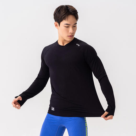 羊毛长袖春秋保暖速干男款长袖女款运动户外跑步打底T恤 商品图2