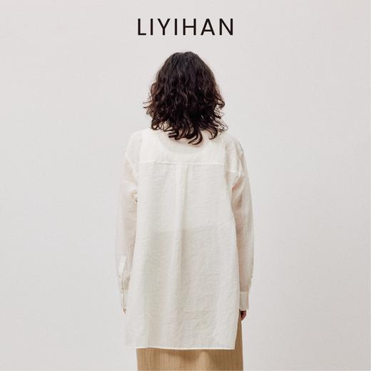 LIYIHAN清月鹊  轻盈透感棉宽松微透蕾丝绣花薄透衬衫 商品图3