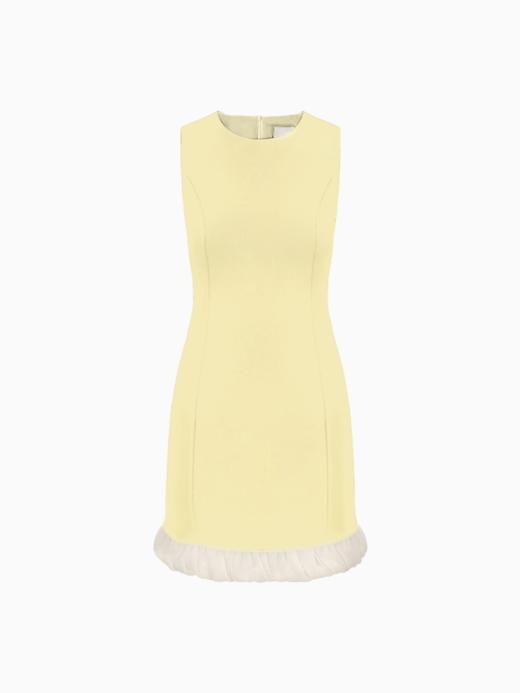 【你的名字】下摆柔纱拼接无袖修身连衣裙 商品图0