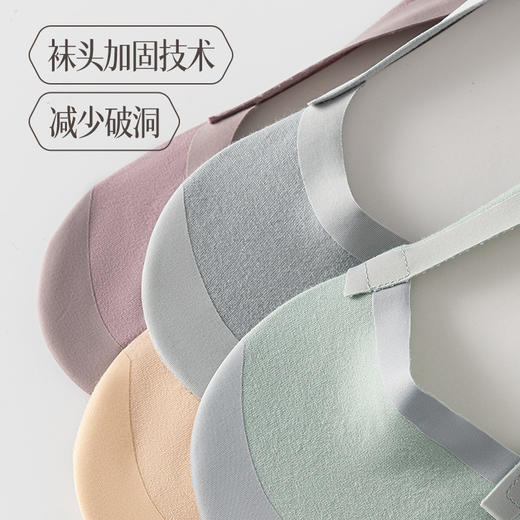 雀说3双装船袜100%棉硅胶安全抗菌防滑抗起球不掉隐形袜短袜AL2160 商品图3