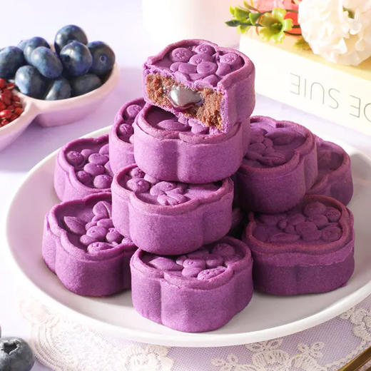 【软糯流心！叶黄素酯蓝莓糕】果香浓郁，豆沙绵软，营养丰富东方雅点，健康老人小孩下午茶休闲糕点食品早餐代餐零食 商品图5