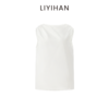 LIYIHAN序章 轻盈质感抗皱纯棉斜肩衬衫料上衣无袖衬衫 商品缩略图4