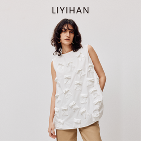 LIYIHAN清月鹊  高密长绒棉设计感多口袋廓形上衣立体层次感