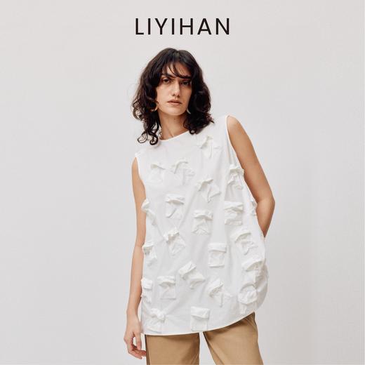 LIYIHAN清月鹊  高密长绒棉设计感多口袋廓形上衣立体层次感 商品图0