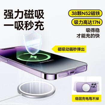 倍思【冰透磁吸|散热快】适用iPhone14Pro手机壳苹果14Pro保护套Magsafe磁吸壳防摔超薄镜头全包透明款 商品图4
