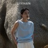 LIYIHAN序章 轻盈质感抗皱纯棉斜肩衬衫料上衣无袖衬衫 商品缩略图1