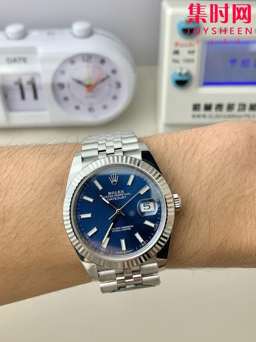 C厂劳力士日志型41mm 蓝盘条丁面 3235机 五珠链 904L钢 男士腕表 商品图5