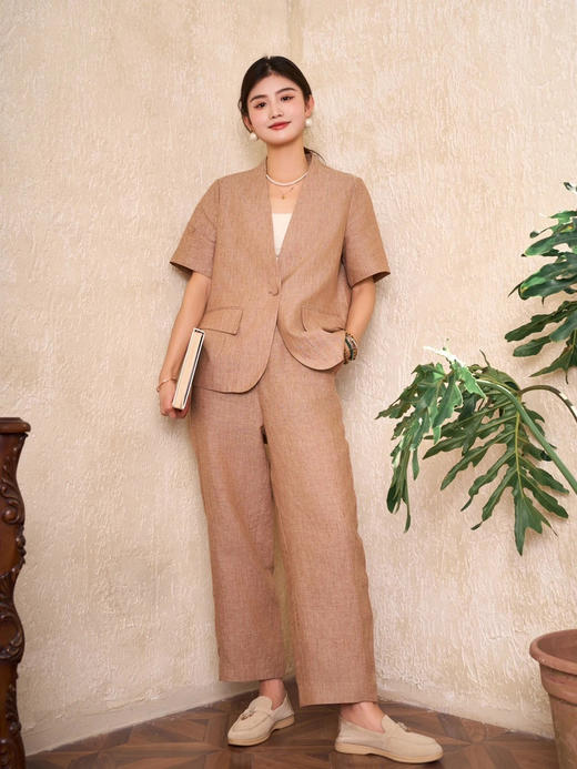 女士亚麻长裤 商品图2