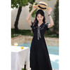 【65折秒杀】鹿向南「黑巧格语」黑色复古连衣裙女夏季新款法式优雅气质长裙子L55706 商品缩略图3