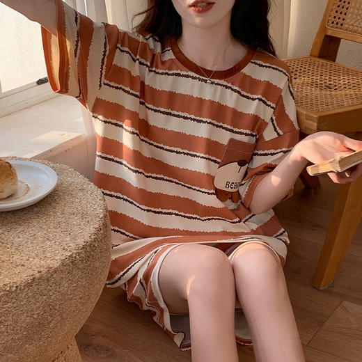 夏季薄款2025年短袖睡衣女卡通学生圆领夏天可外穿家居服 商品图0