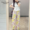 皇家丽美夏季透气两个高品质宽松垂感阔腿裤印花女裤百搭休闲XZ3701 商品缩略图2