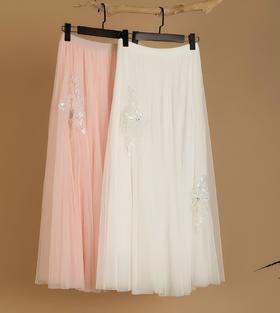 墨羽云裳.中式亮片绣网纱半裙