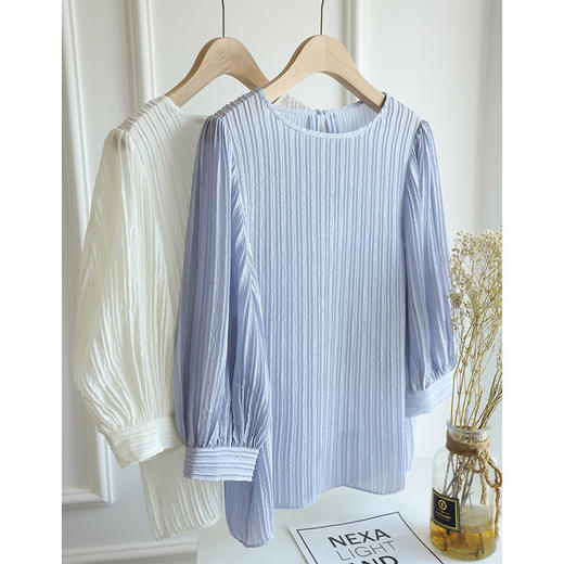 丁摩高端气质百褶真丝衬衫女式短袖衬衣衣服夏季新款休闲上衣AL3079 商品图2