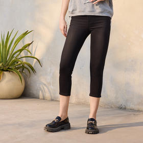 半身缘女裤 夏季柔软弹力纯棉修身铅笔牛仔裤252202E40102818