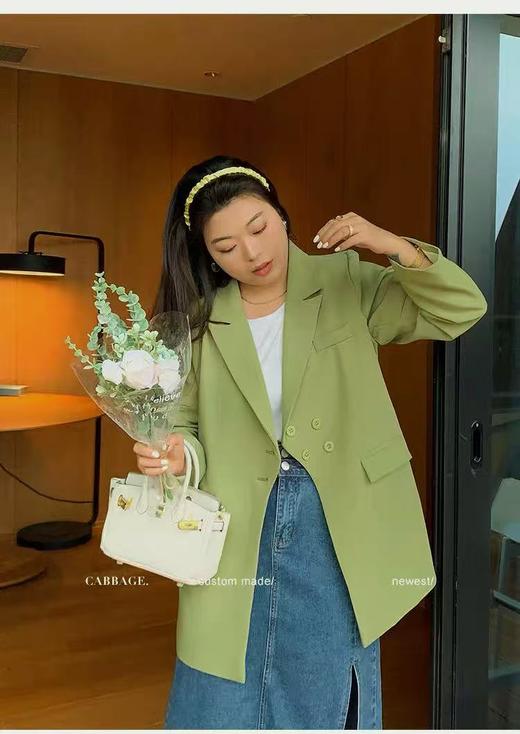 双十二福利！【诗铭洛可】XCA459西服外套四粒扣大码胳膊镂空遮肚显瘦遮肉西服女 商品图0