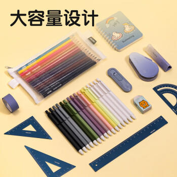 得力（deli）学生笔袋透明尼龙网纱考试专用可入考场 多功能学生铅笔袋 文具收纳袋 中高考研适用 白色开学必备 商品图1