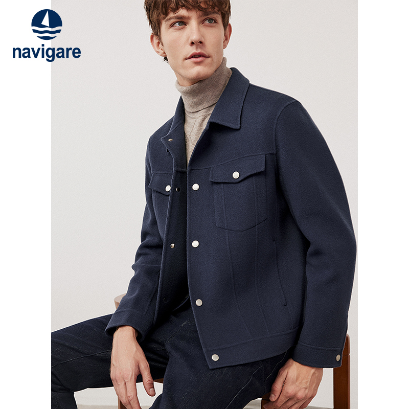 纳维凯尔Navigare意大利小帆船工装夹克外套男秋冬新款毛呢大衣 1331413509
