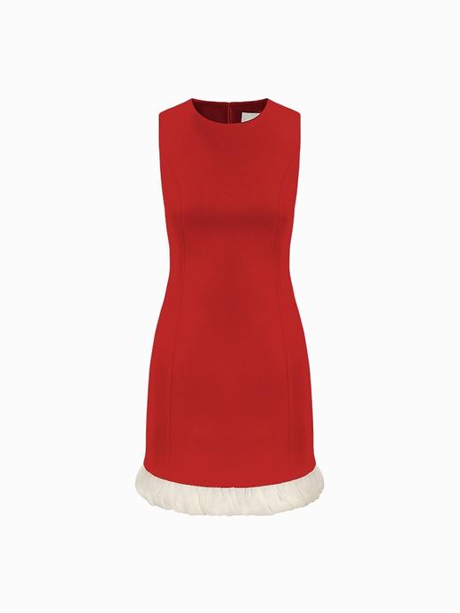 【你的名字】下摆柔纱拼接无袖修身连衣裙 商品图0