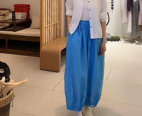 阔腿裤（25709284-釉蓝） 商品图0