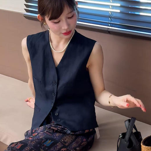 【部分现货】良木礼亚麻马甲（043717） 商品图3