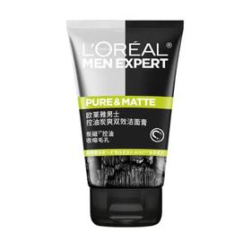 欧莱雅男士控油炭爽双效洁面膏100ml