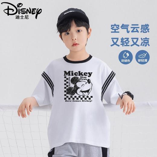 H72迪士尼男童短袖夏季2025新款夏装儿童体恤帅气上衣男大童半袖 商品图2