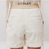 LIYIHAN  25夏新款棉白条纹短裤宽松休闲裤子舒适百搭透气时尚 商品缩略图3