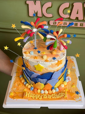 丁程鑫同款简化版/烟花装饰蛋糕
